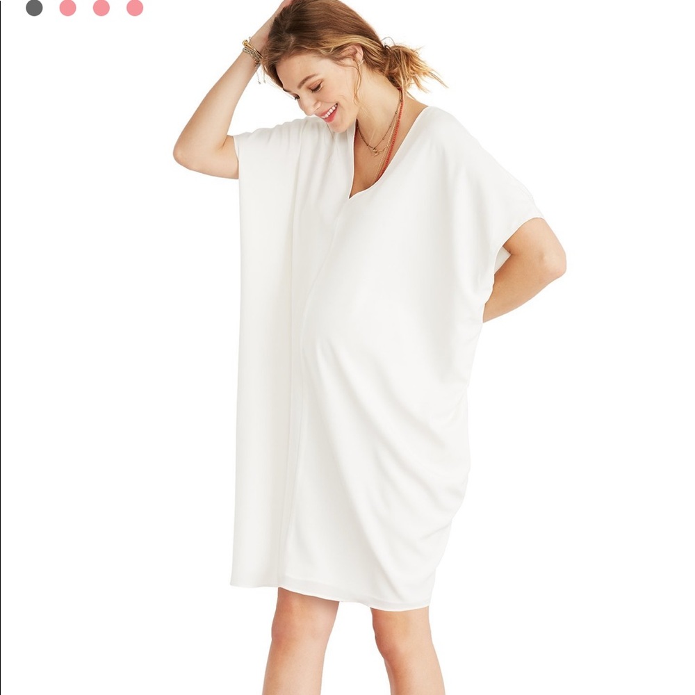 Hatch Slouch Dress in White OS